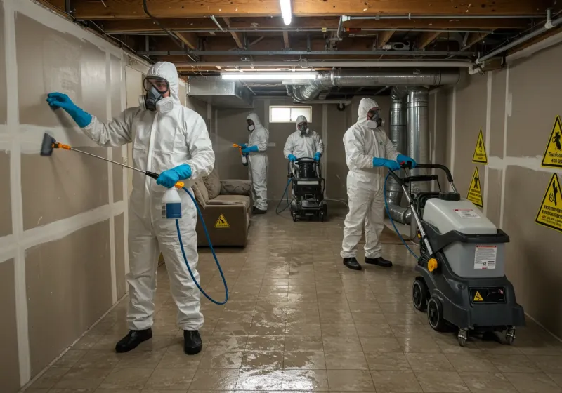 Basement Moisture Removal and Structural Drying process in Buena Park, CA